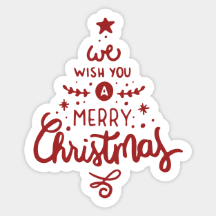 Christmas tree wish you a merry Christmas Sticker